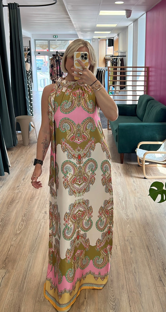 Robe NALA Pistache/Rose