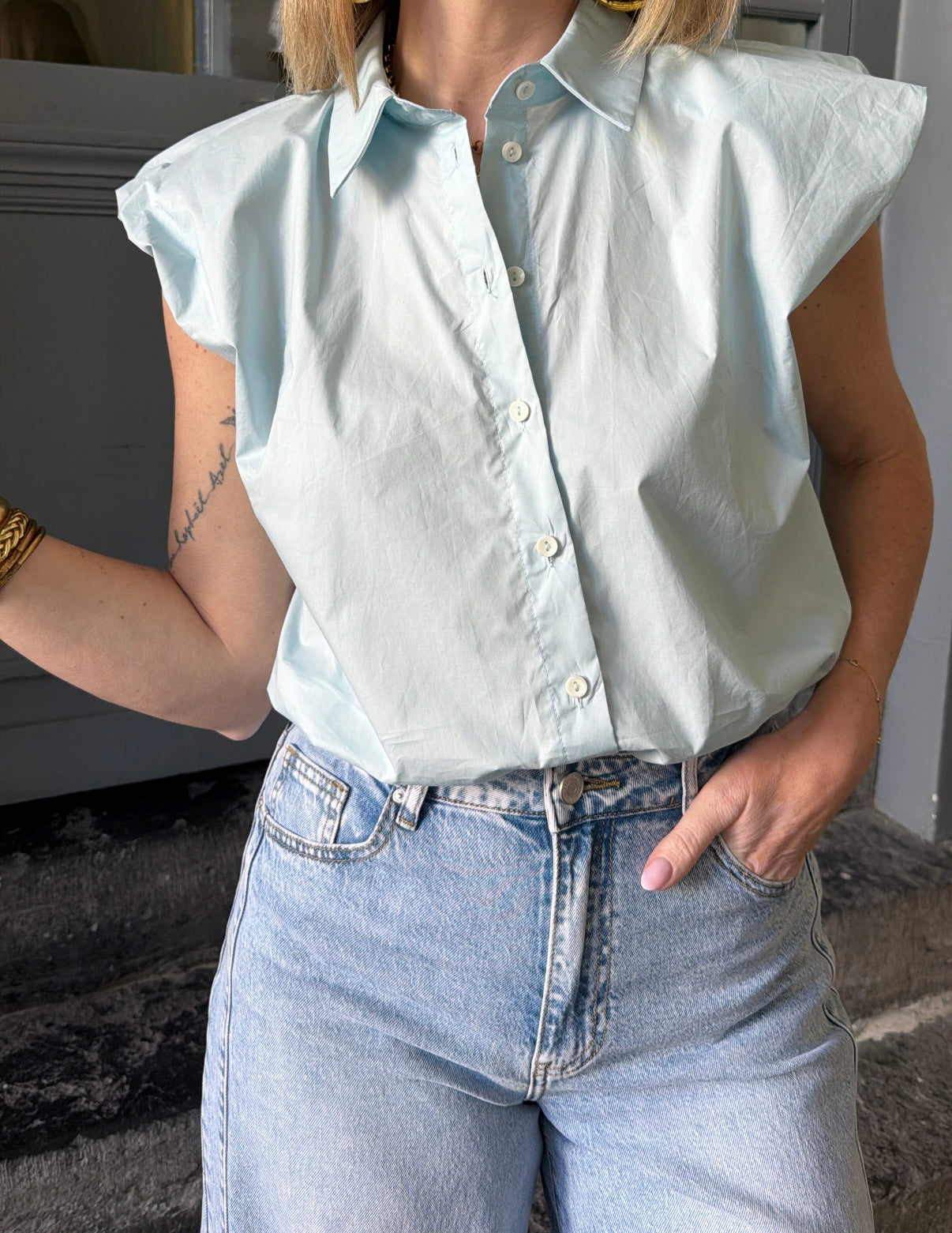 Chemisier ANOUK Bleu ciel