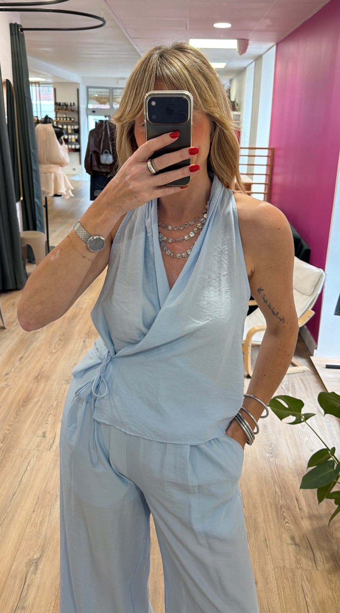 Top HUGO Bleu ciel