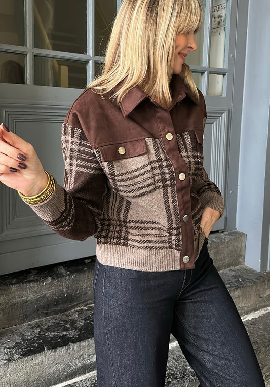 Gilet AMIR Chocolat/ Beige