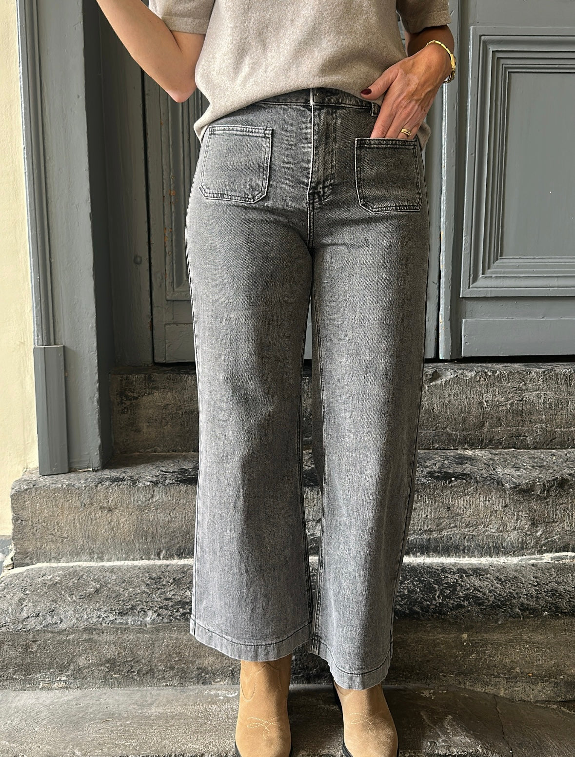 Jean Wide VIOLETTE Gris clair ORAIJE