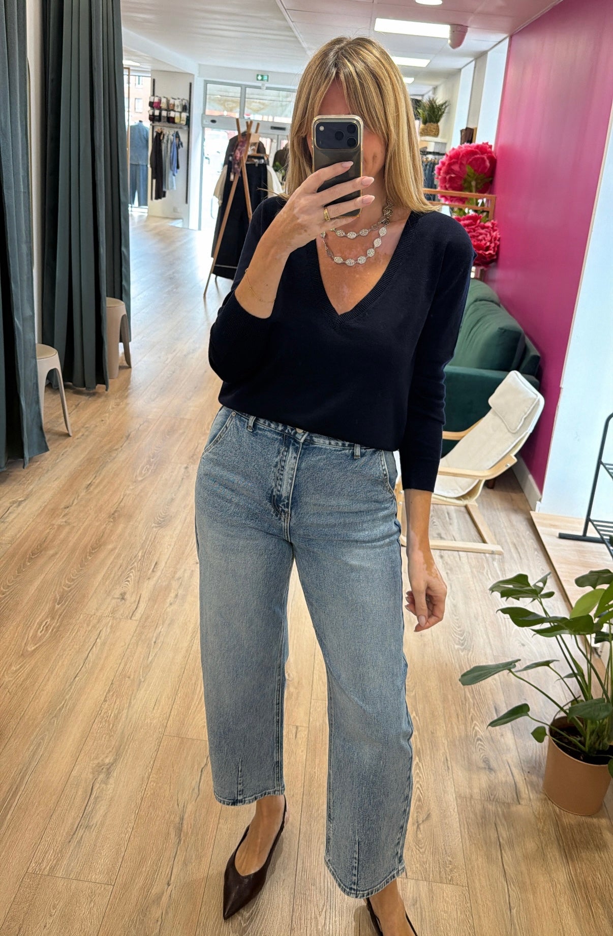Pull V NÉLIO Bleu marine