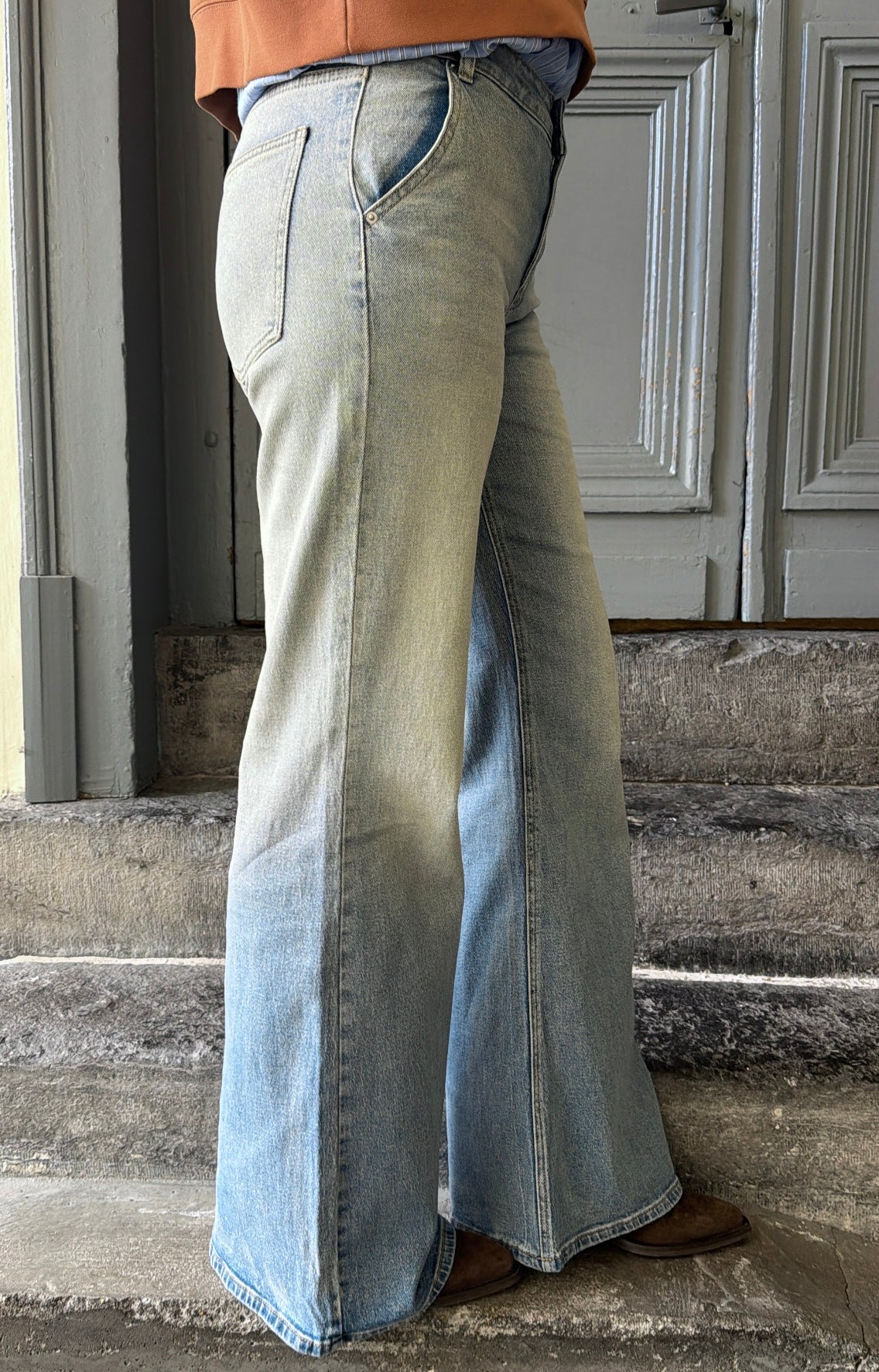 Jean flare AMANDA Bleu clair