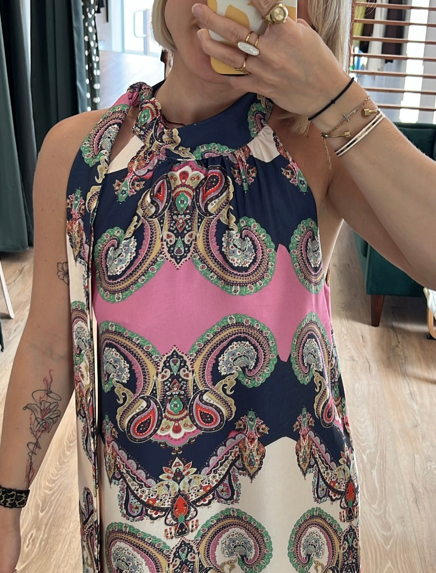 Robe NALA Bleu marine/Rose