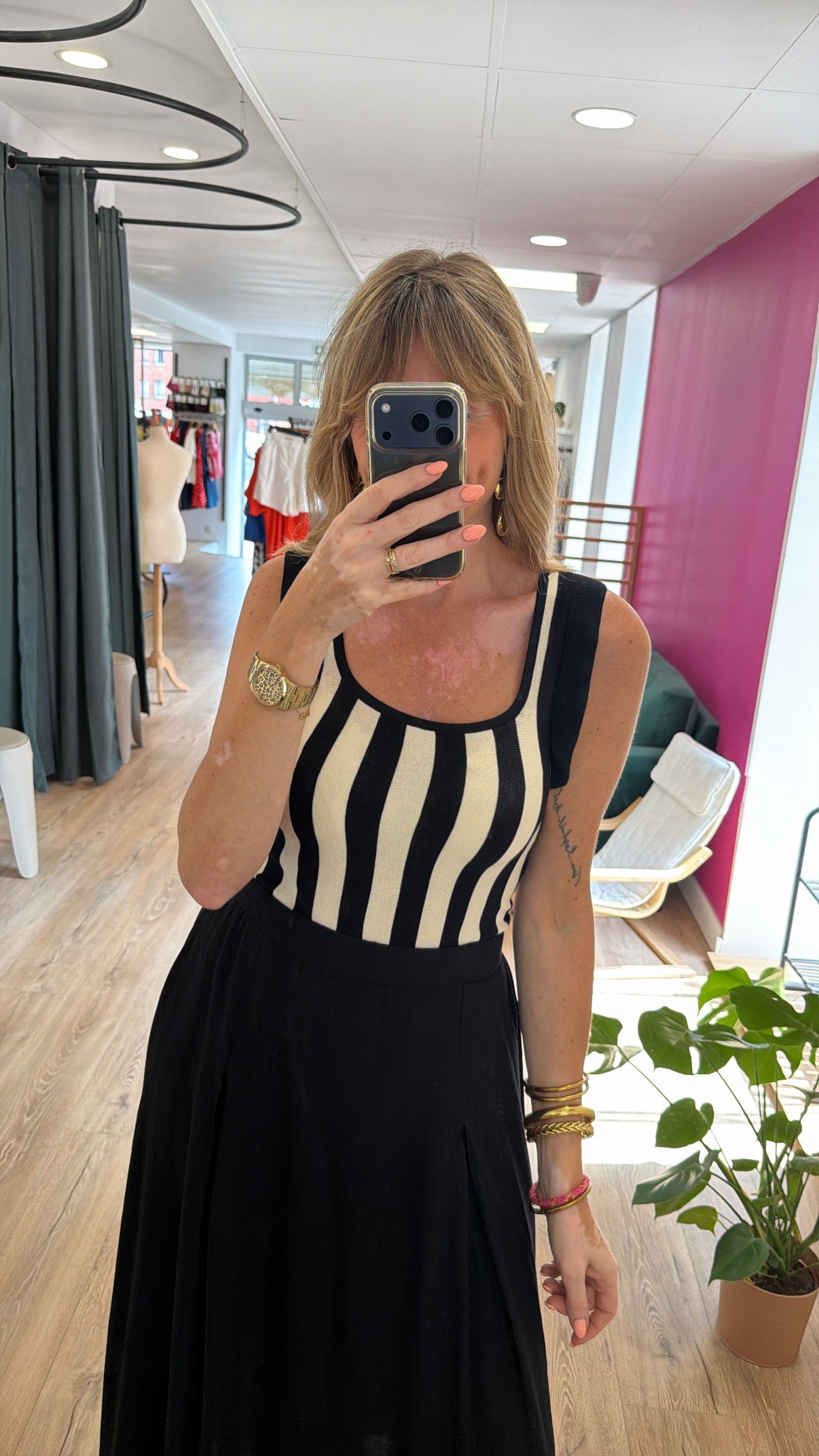 Top ARIANE Beige/Noir