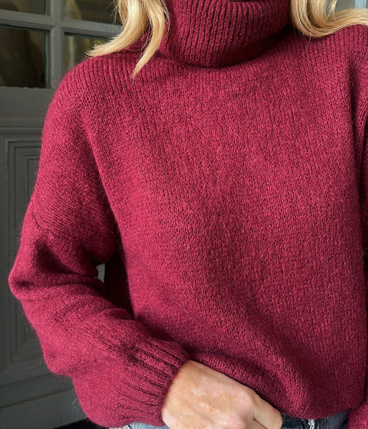 Pull col roulé NATHAN Bordeaux