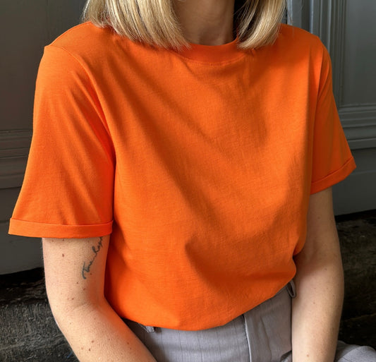 T-shirt RIA Mandarin Orange PIECES