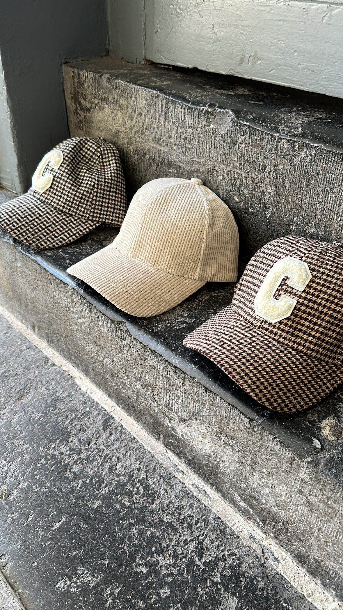 Casquette velours écru