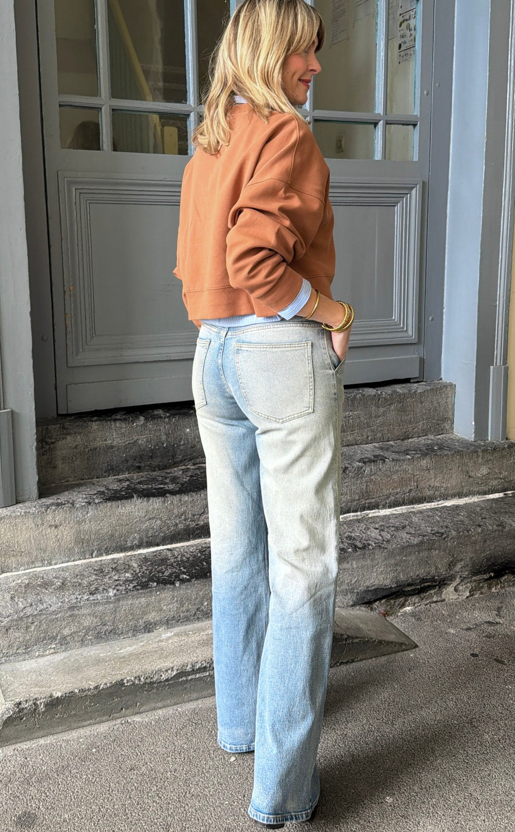 Jean flare AMANDA Bleu clair
