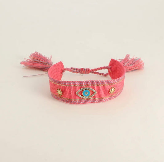 Bracelet tissus Rose