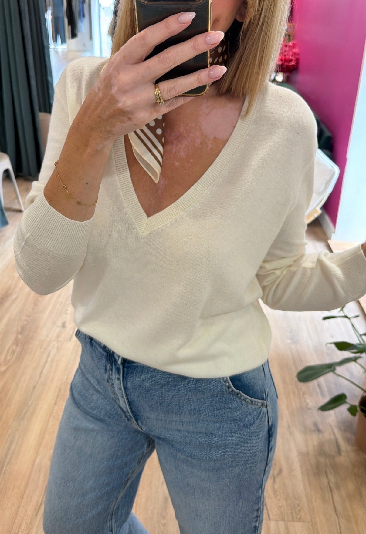Pull V NÉLIO Écru