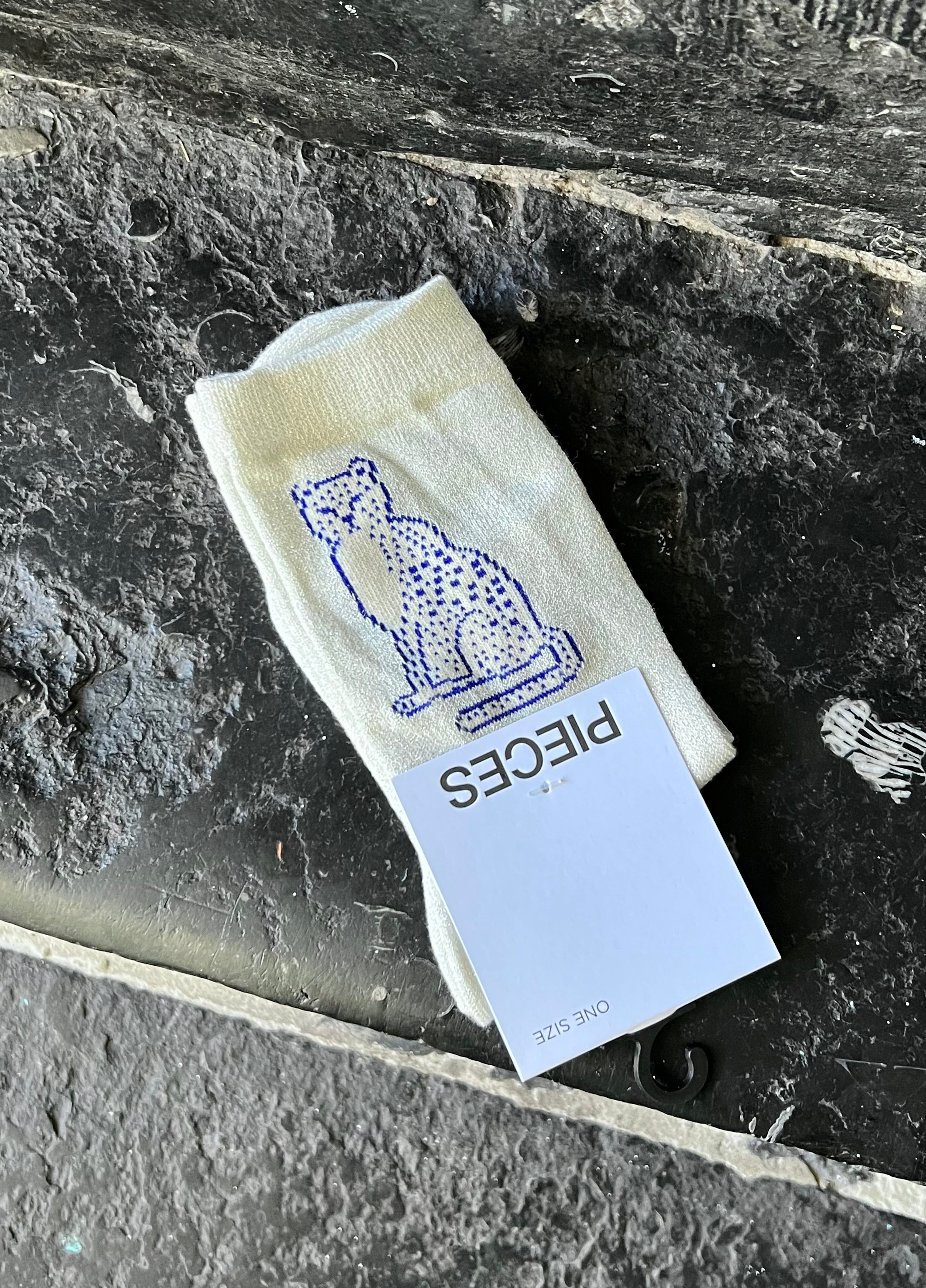 Chaussettes SEBBY Guépard PIECES Blanc isola/Bleu électrique
