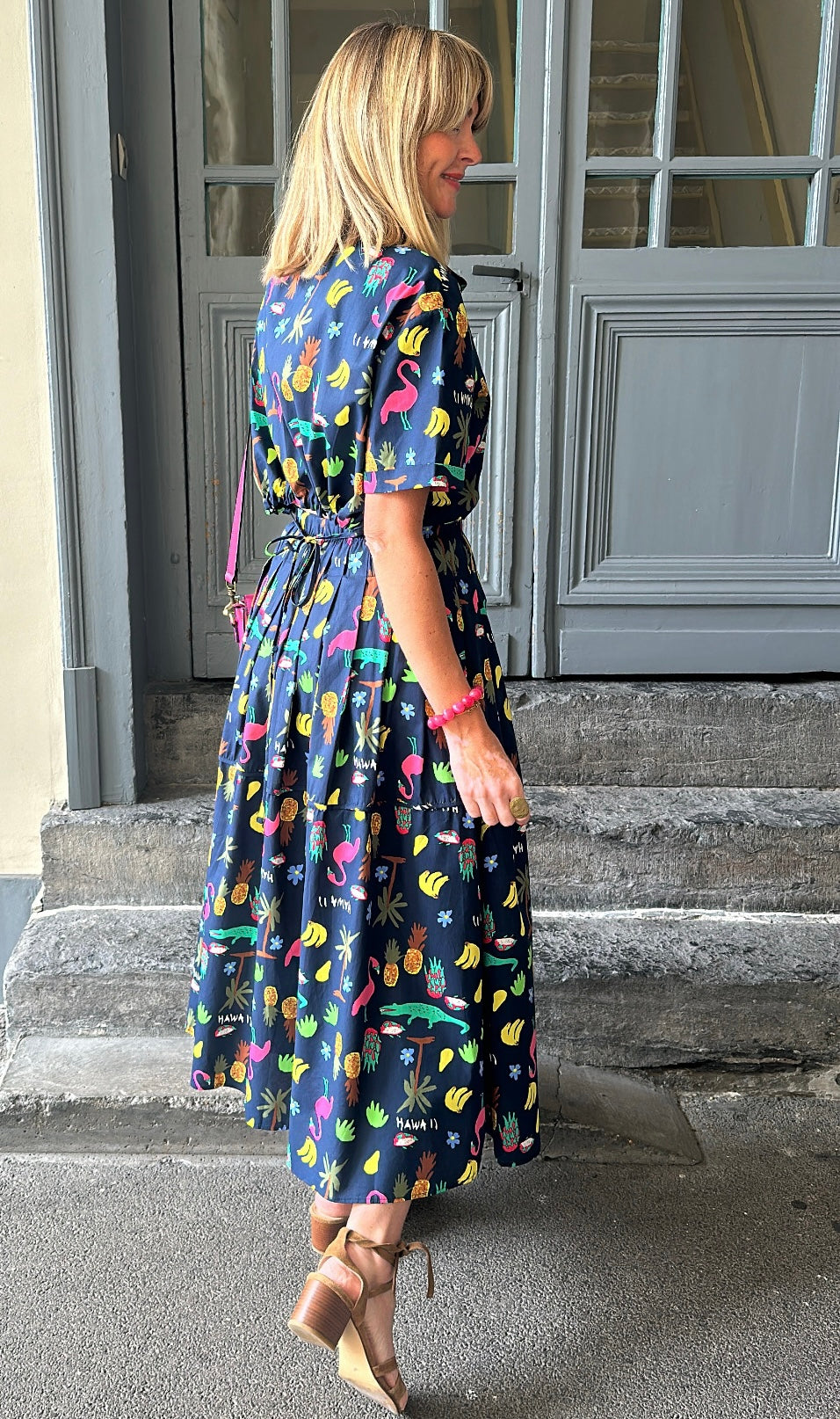 Jupe SUZANNE imprimée bleu marine