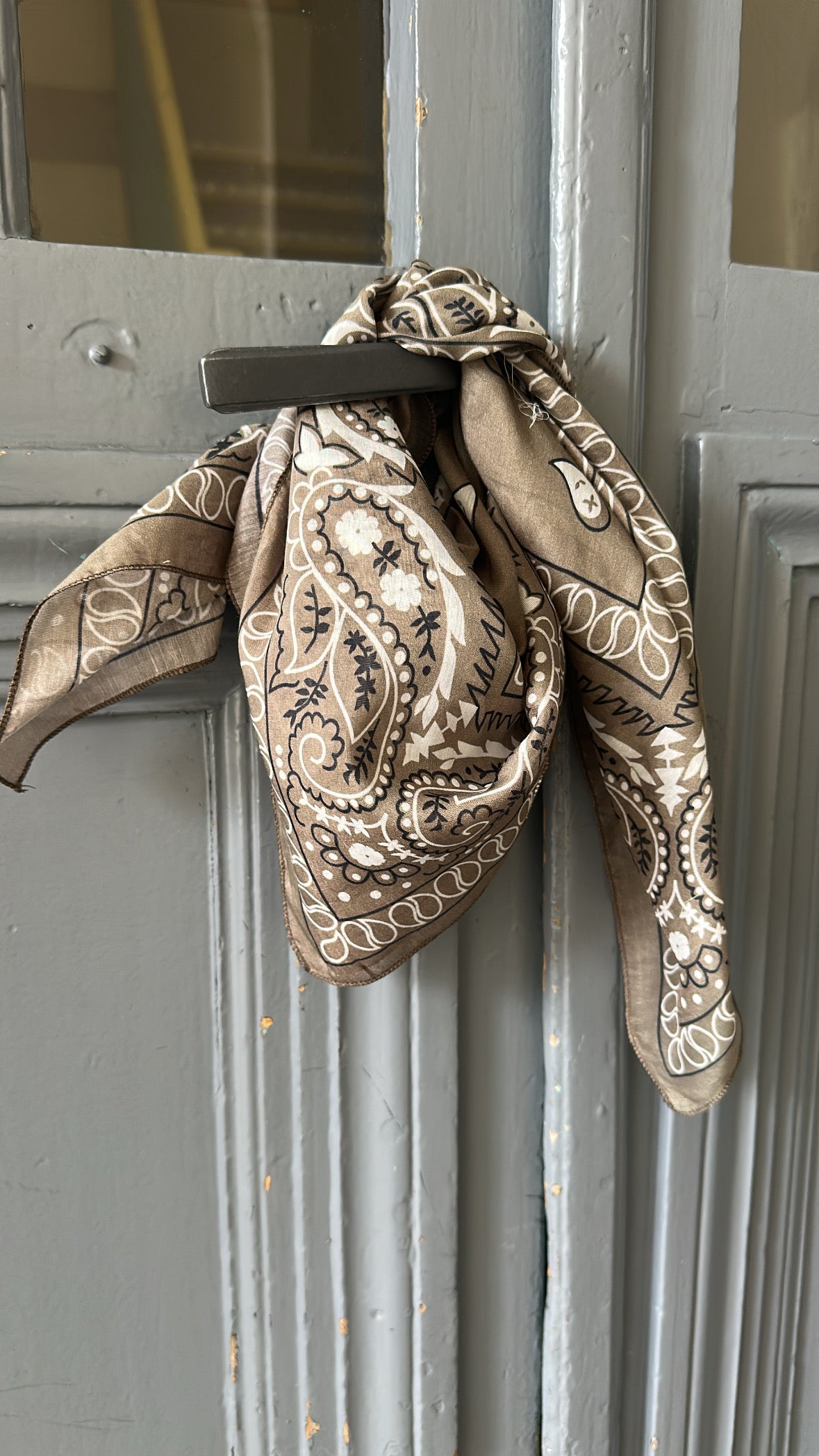 Foulard carré BOBY Kaki/taupe