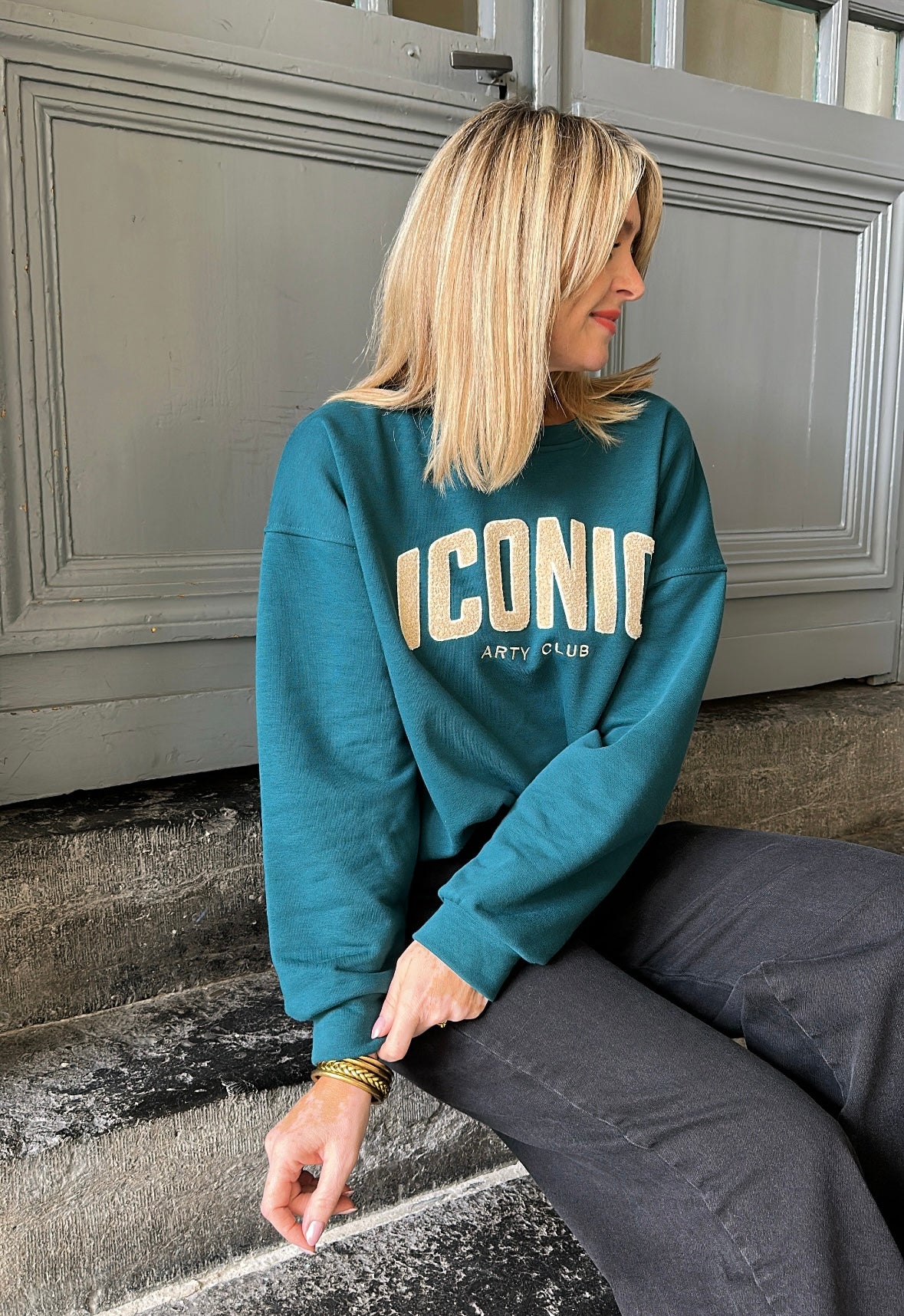 Sweat ICONIC Bleu canard/jaune