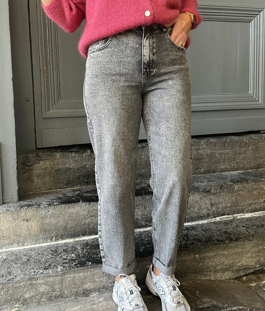 Jean Mom CARLA Gris