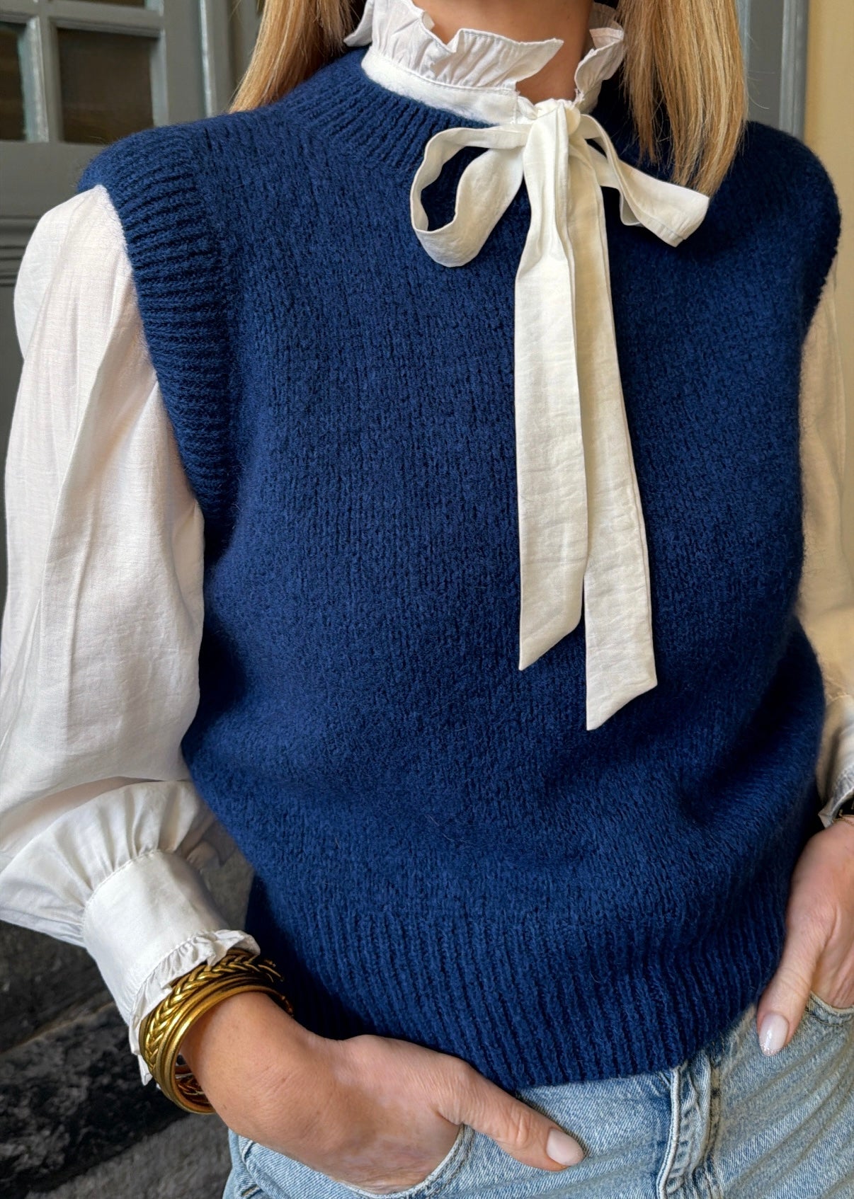 Pull LALY Bleu pétrole