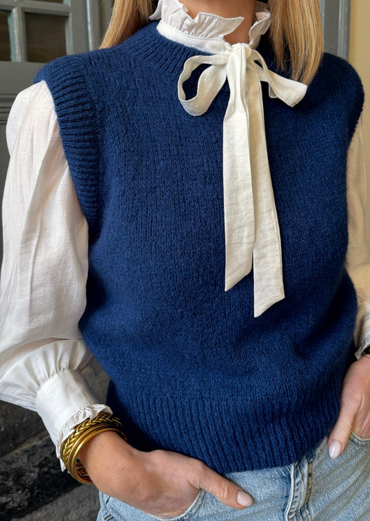 Pull LALY Bleu pétrole