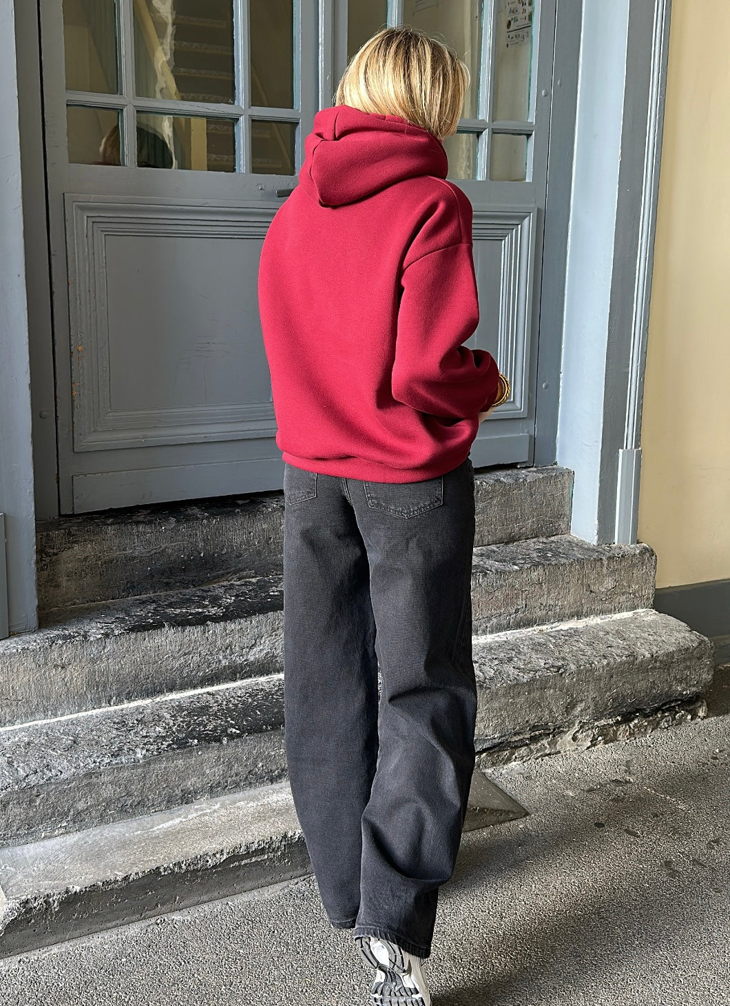 Sweat capuche ICONIC Bordeaux/Rose