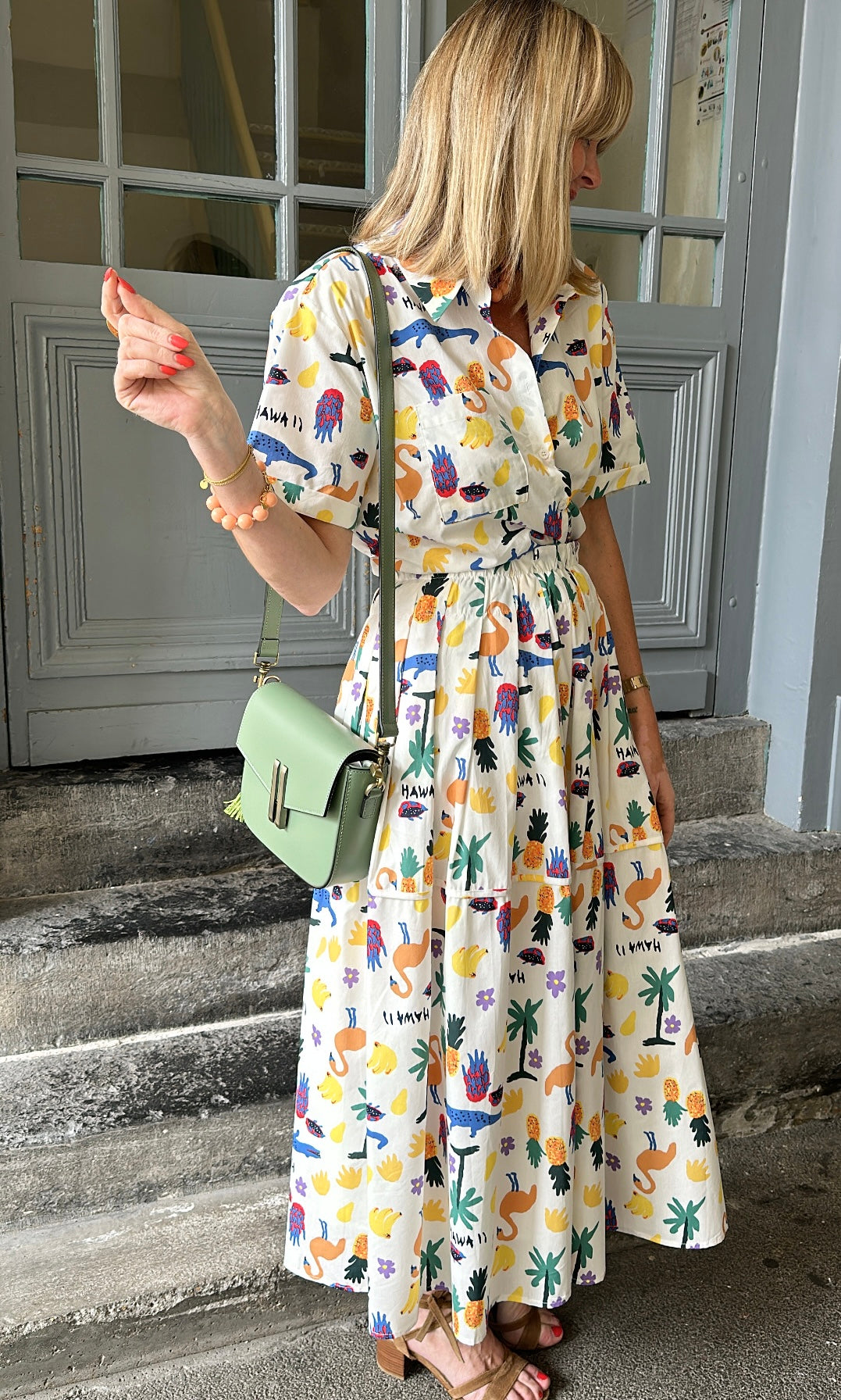 Jupe SUZANNE imprimée blanche