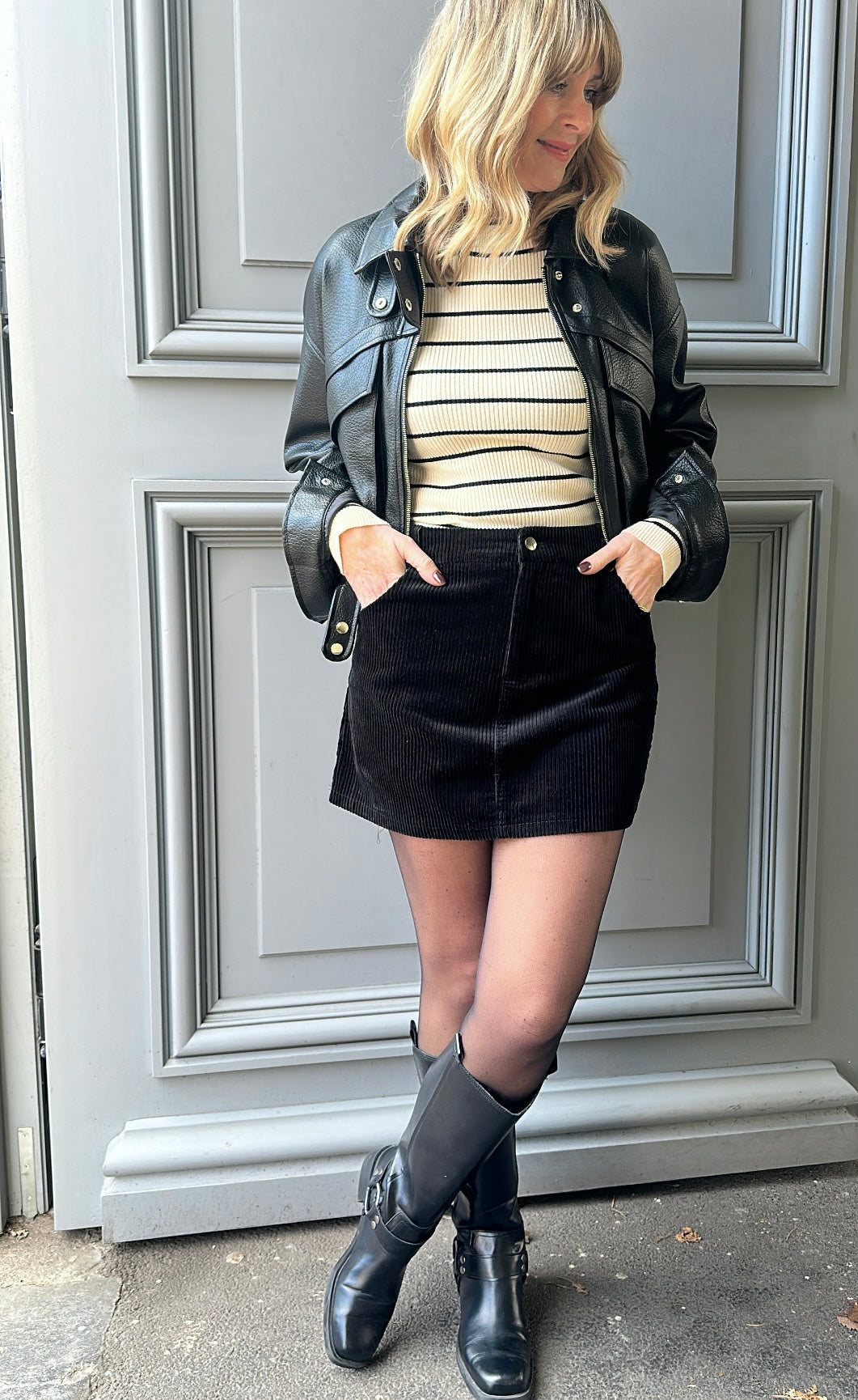 Jupe velours CASSANDRE Noire