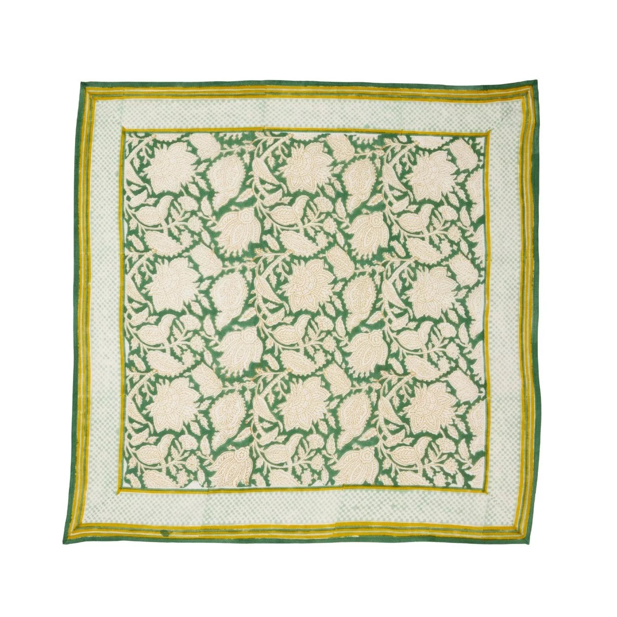 Grand foulard indien CHANDRA GREEN BONHEUR DU JOUR