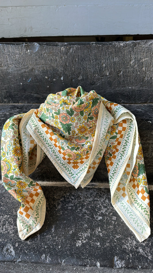 Foulard indien - Amaia Rose/Corail BONHEUR DU JOUR Paris