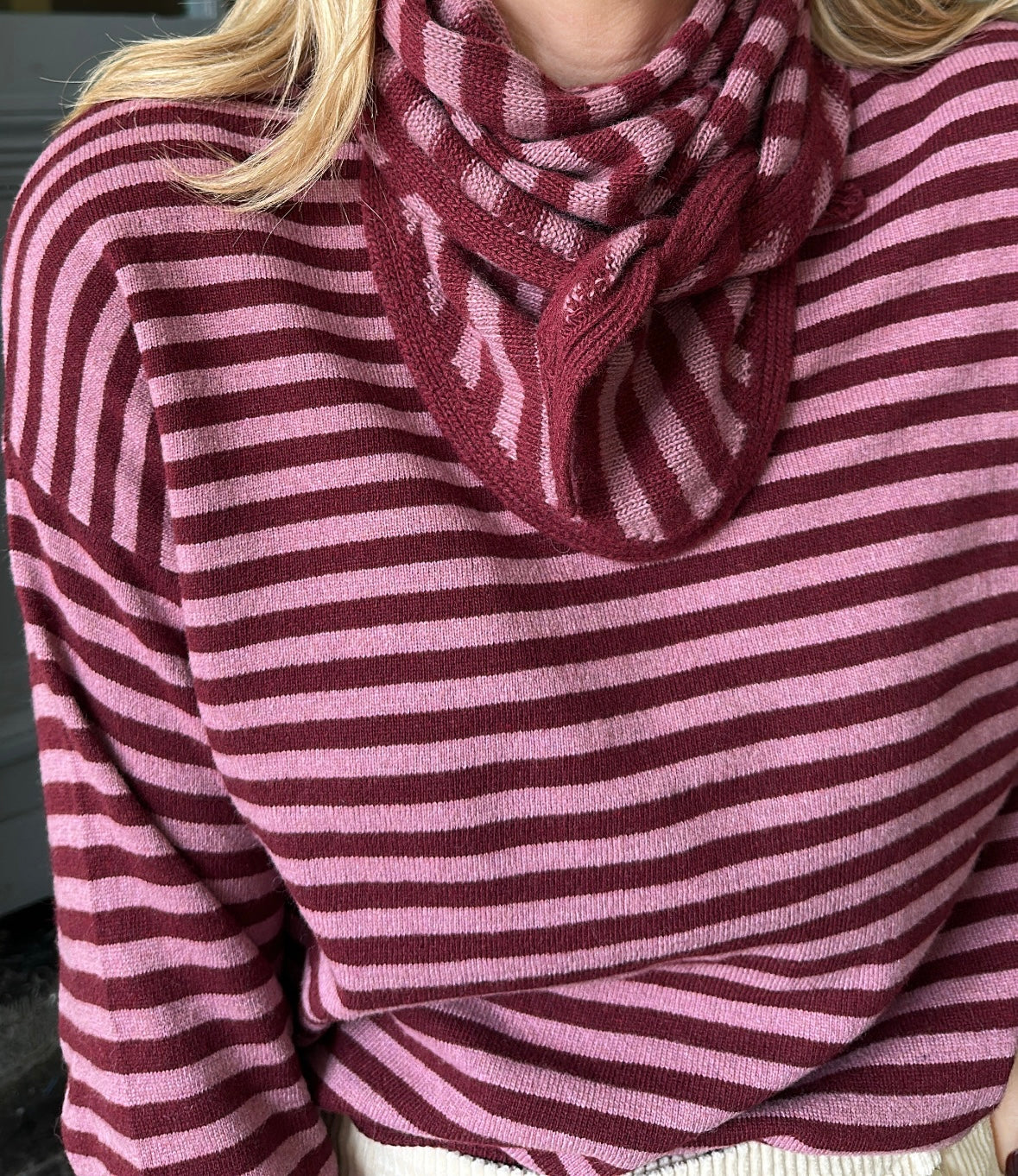 Foulard ELEA Bordeaux/Rose