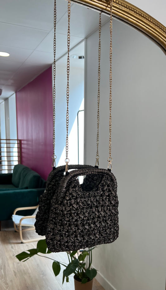 Sac pochette ELIA Chocolat métallique