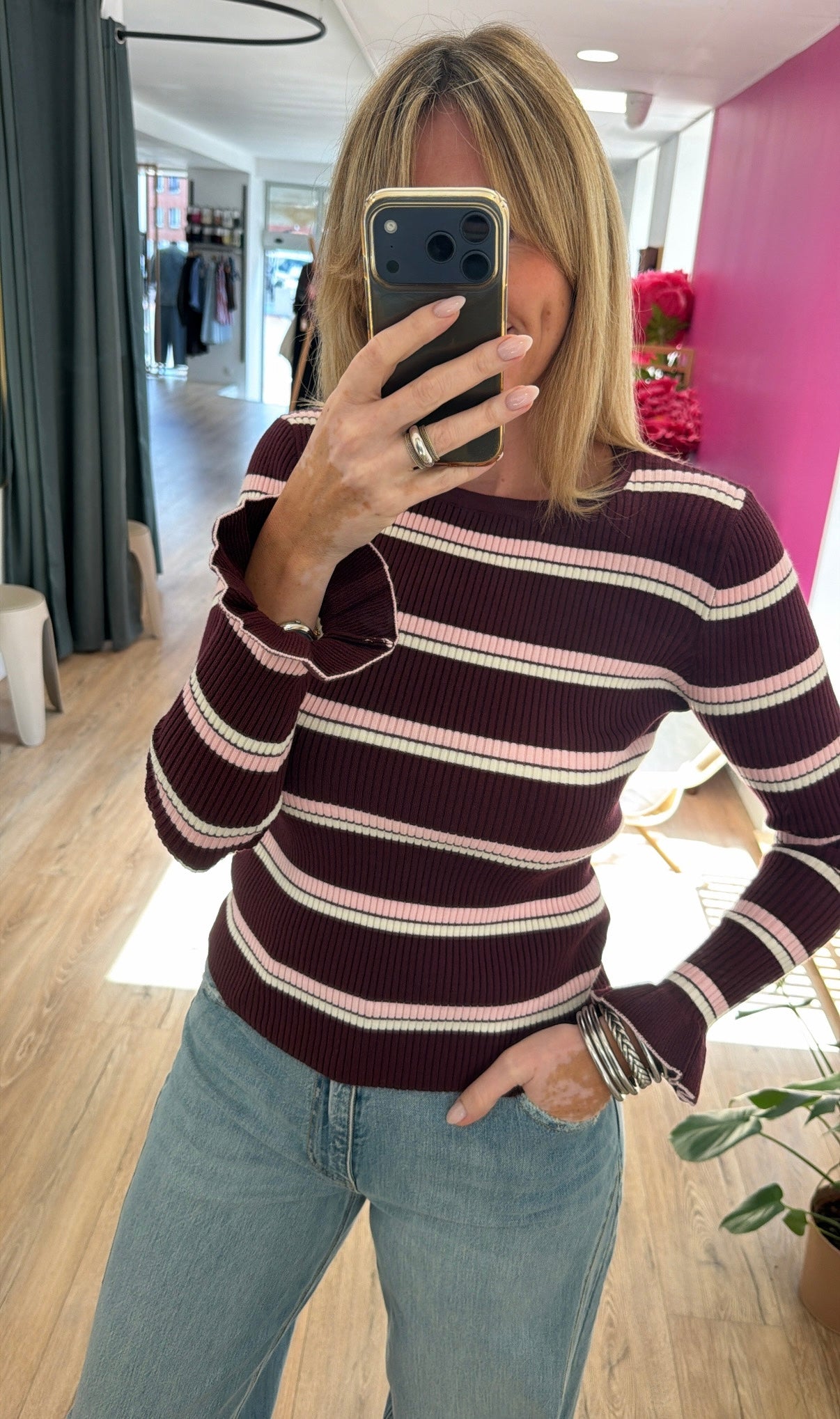 Top BAO bordeaux/rose