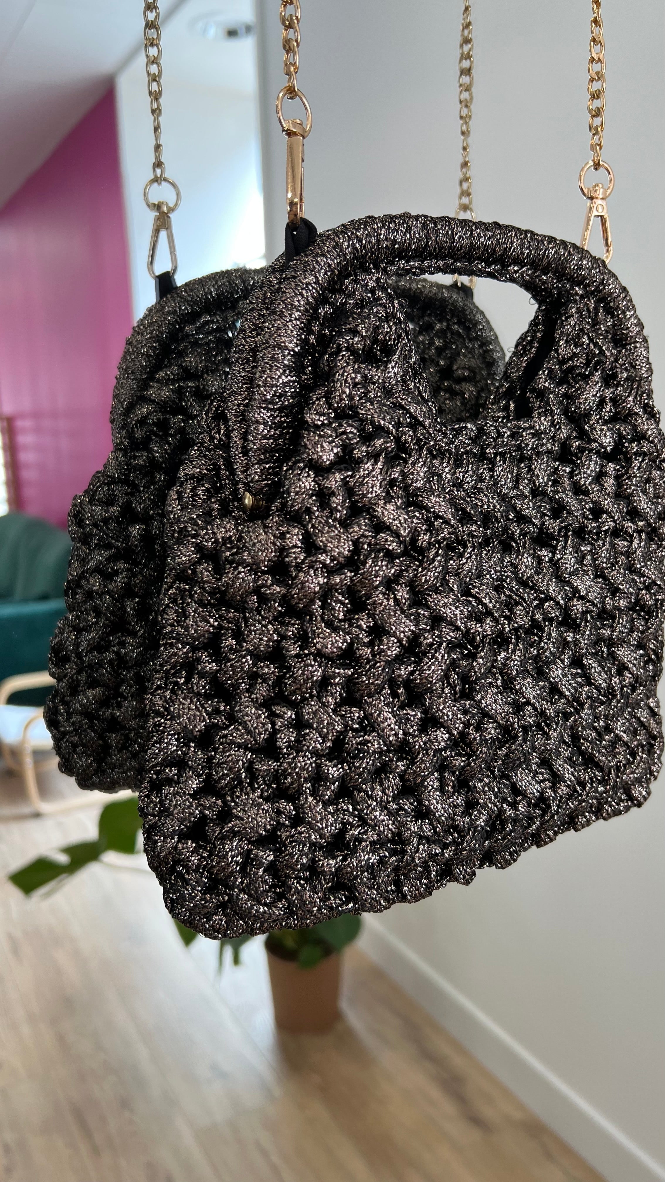 Sac pochette ELIA Chocolat métallique