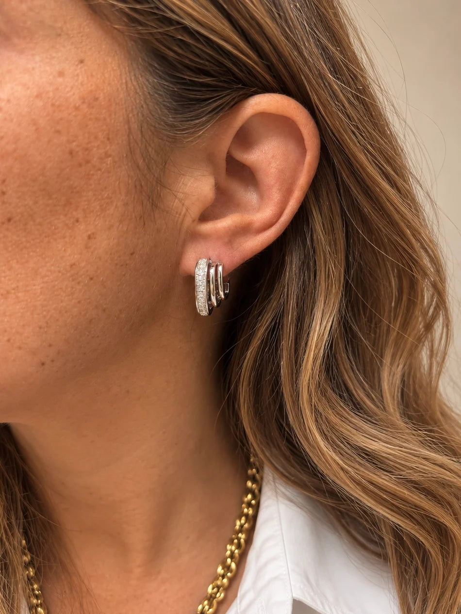 Boucles d’oreilles Songül – Acier inoxydable argenté