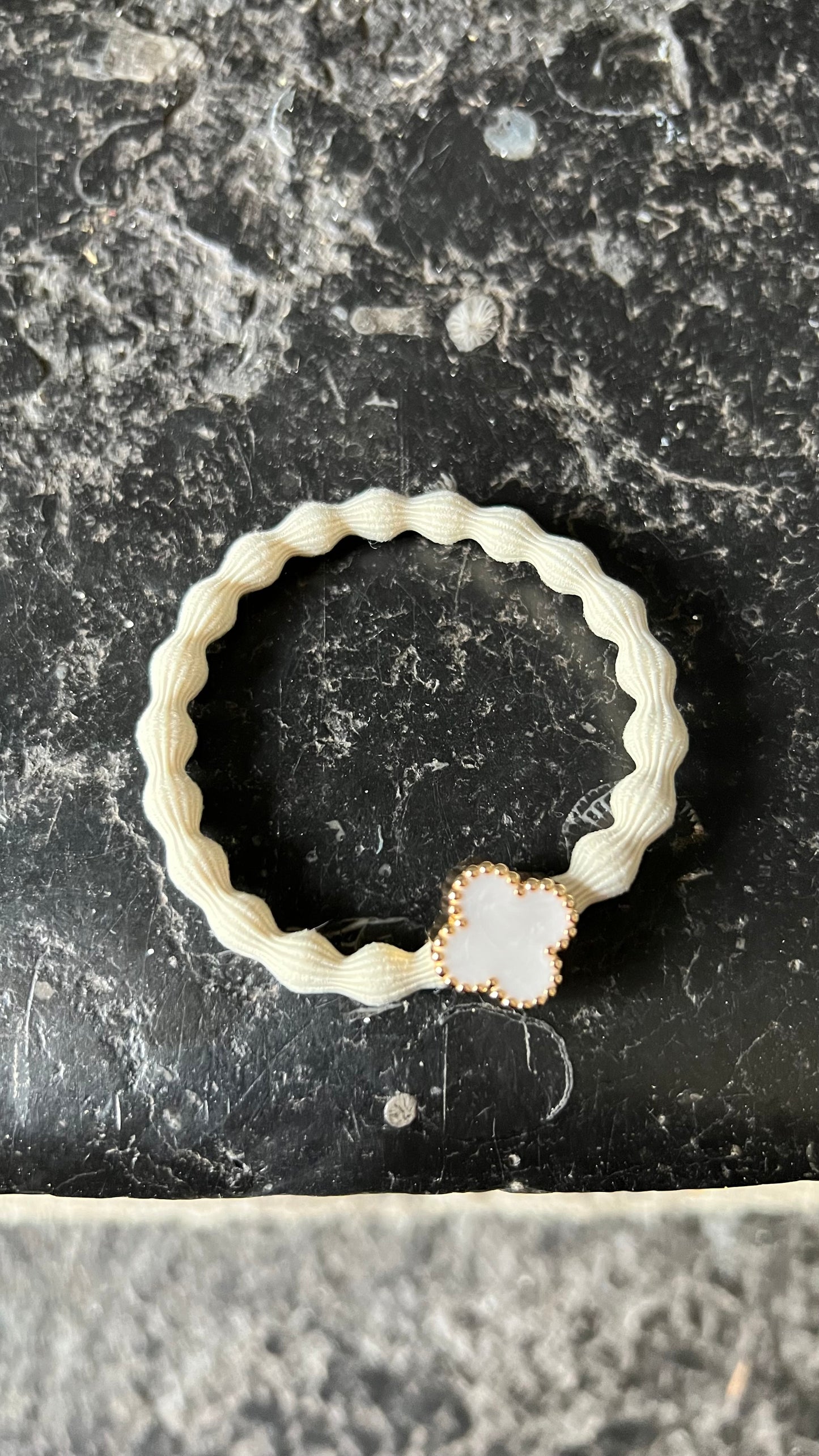 Bracelet élastique Quatrefoil White