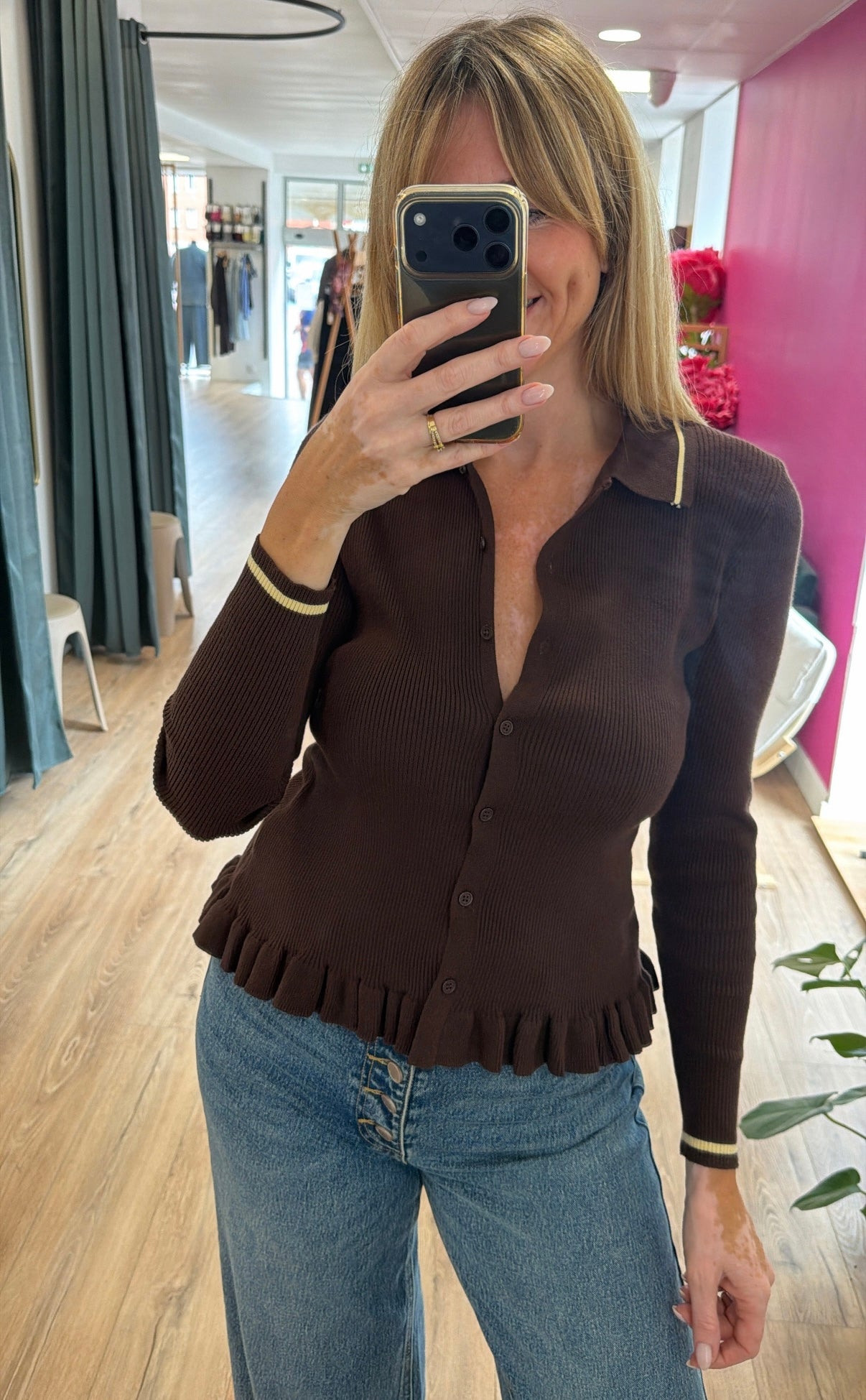 Polo maille SOREN Chocolat