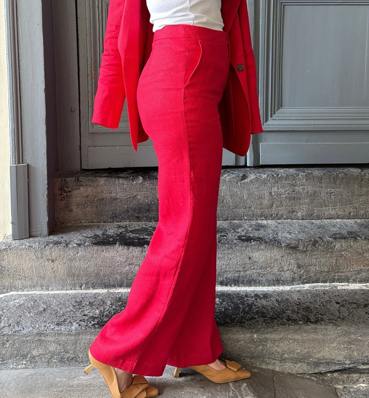 Pantalon LINO Rouge
