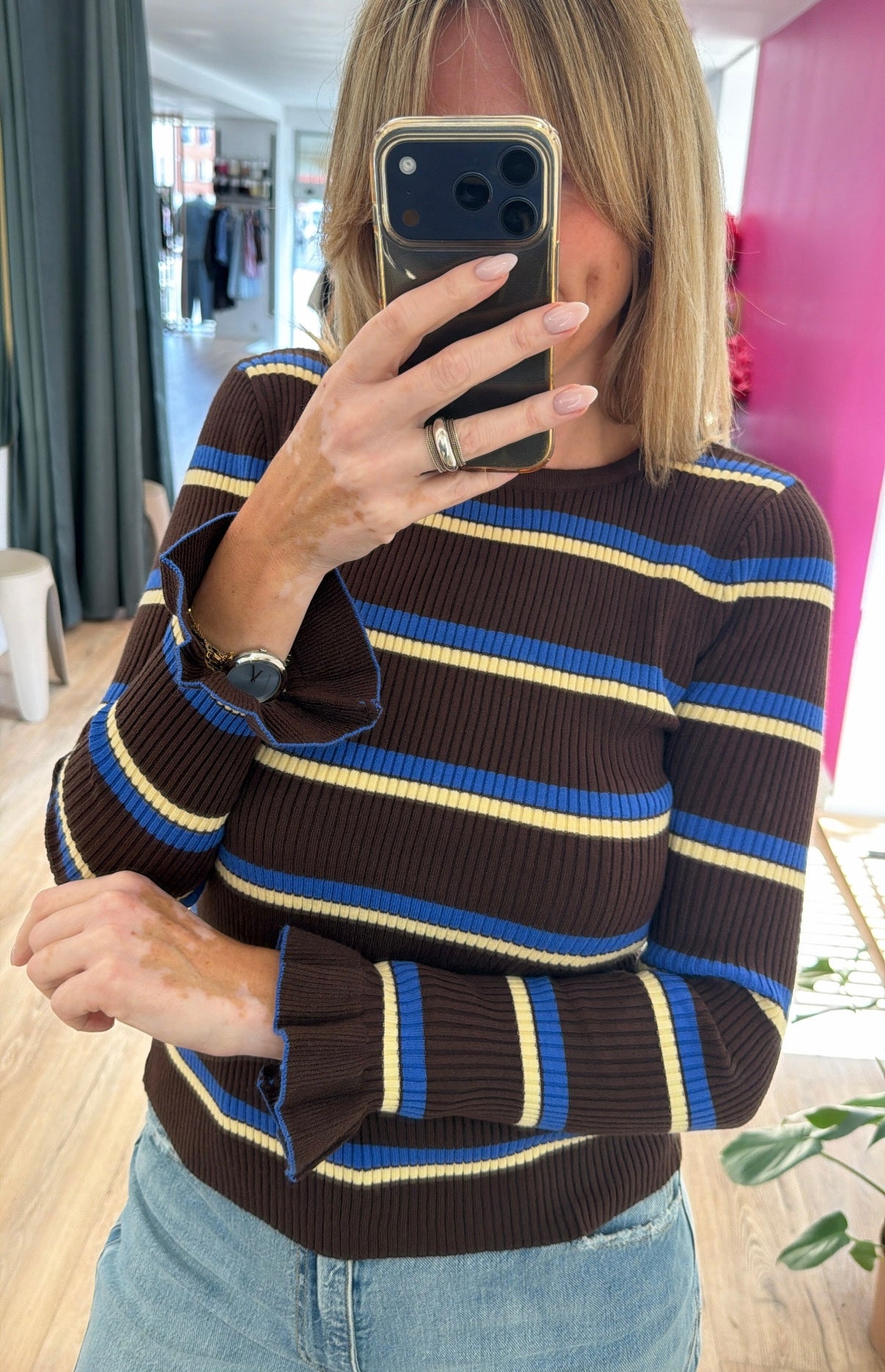 Top BAO marron/jaune