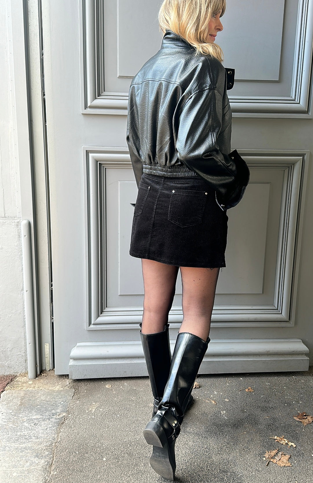 Jupe velours CASSANDRE Noire