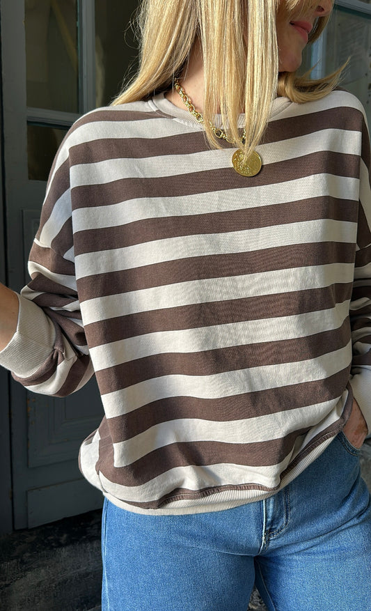 Sweat ALEXIS Marron/Beige