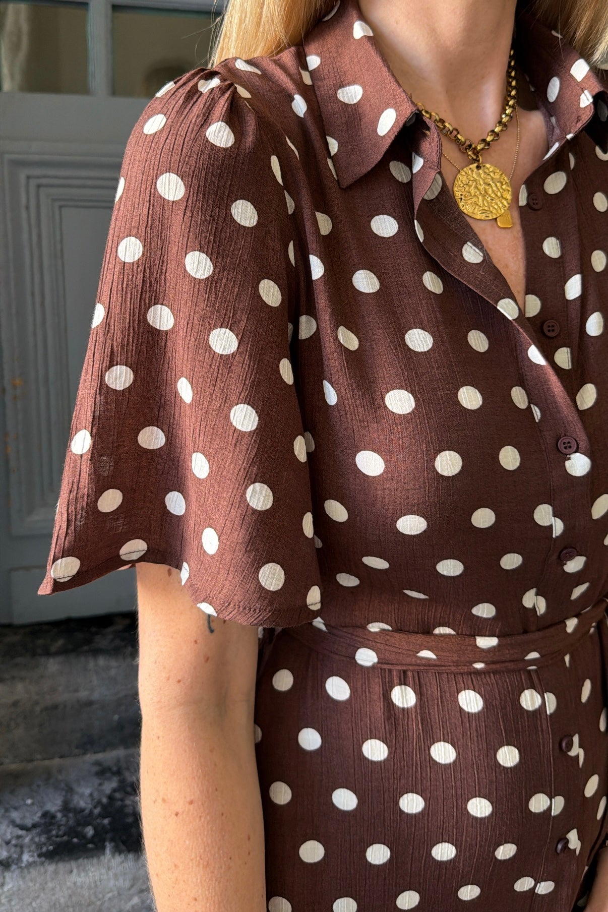 Robe ELIA Chocolat à pois