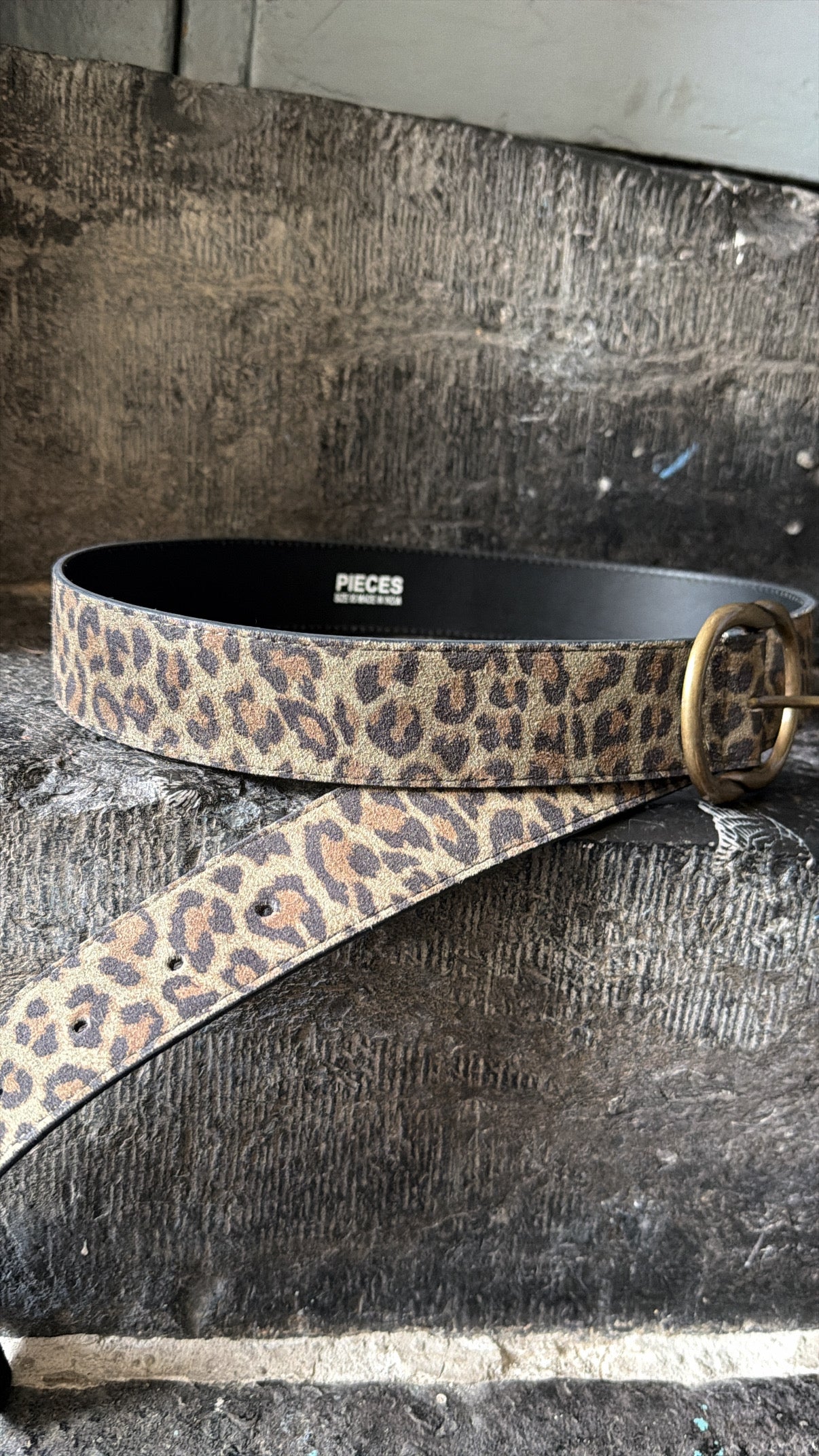 Ceinture LAURA Kaki/Léopard PIECES