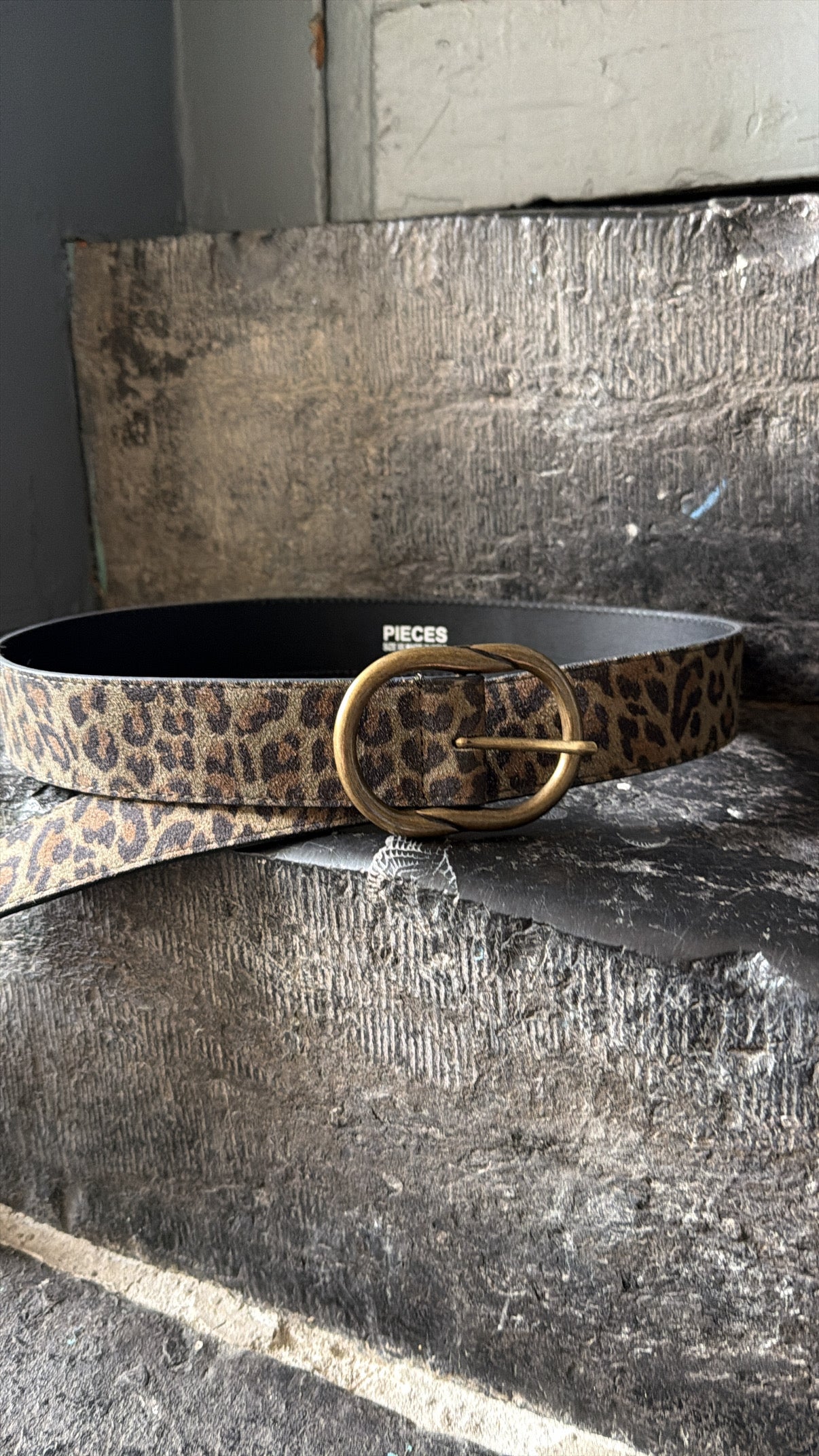 Ceinture LAURA Kaki/Léopard PIECES