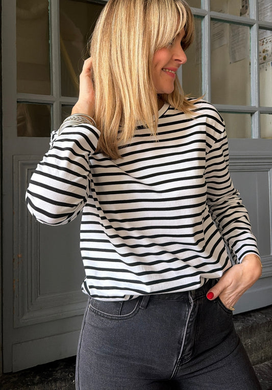 Top SYBILLE Blanc/Noir