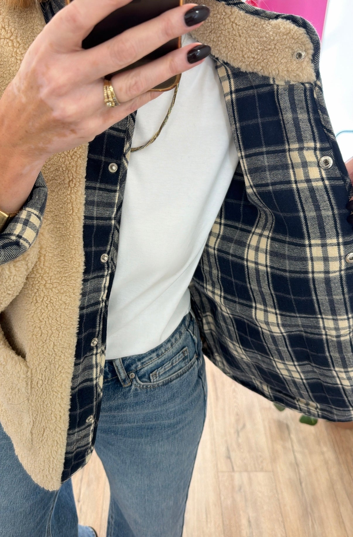 Veste LOU Bleu/Ecru