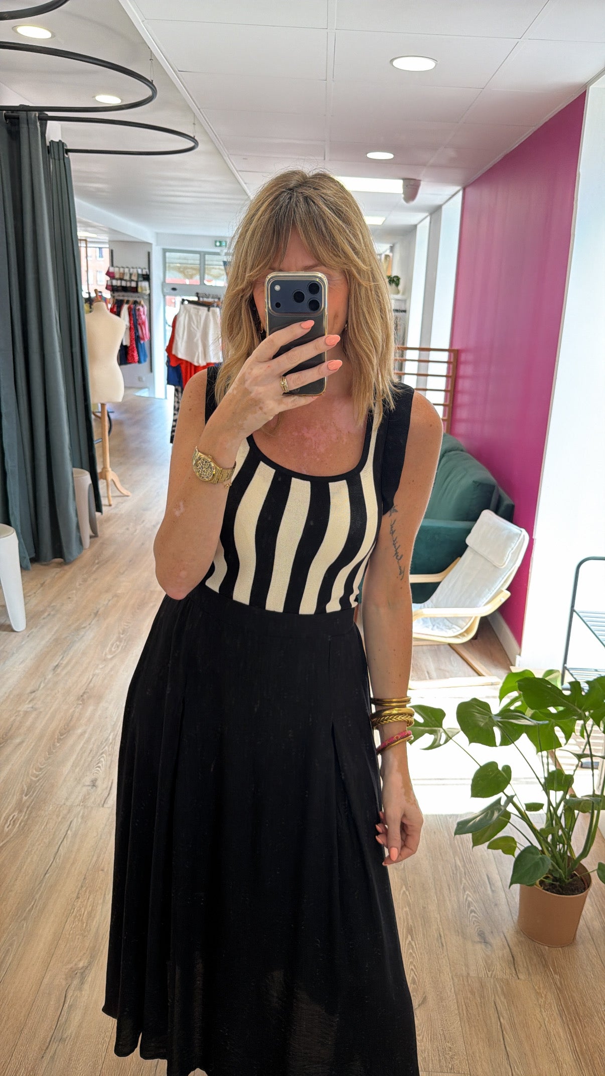 Top ARIANE Beige/Noir