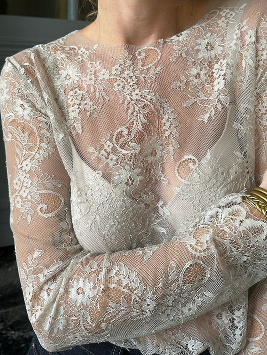 Top en dentelle GILDA Beige