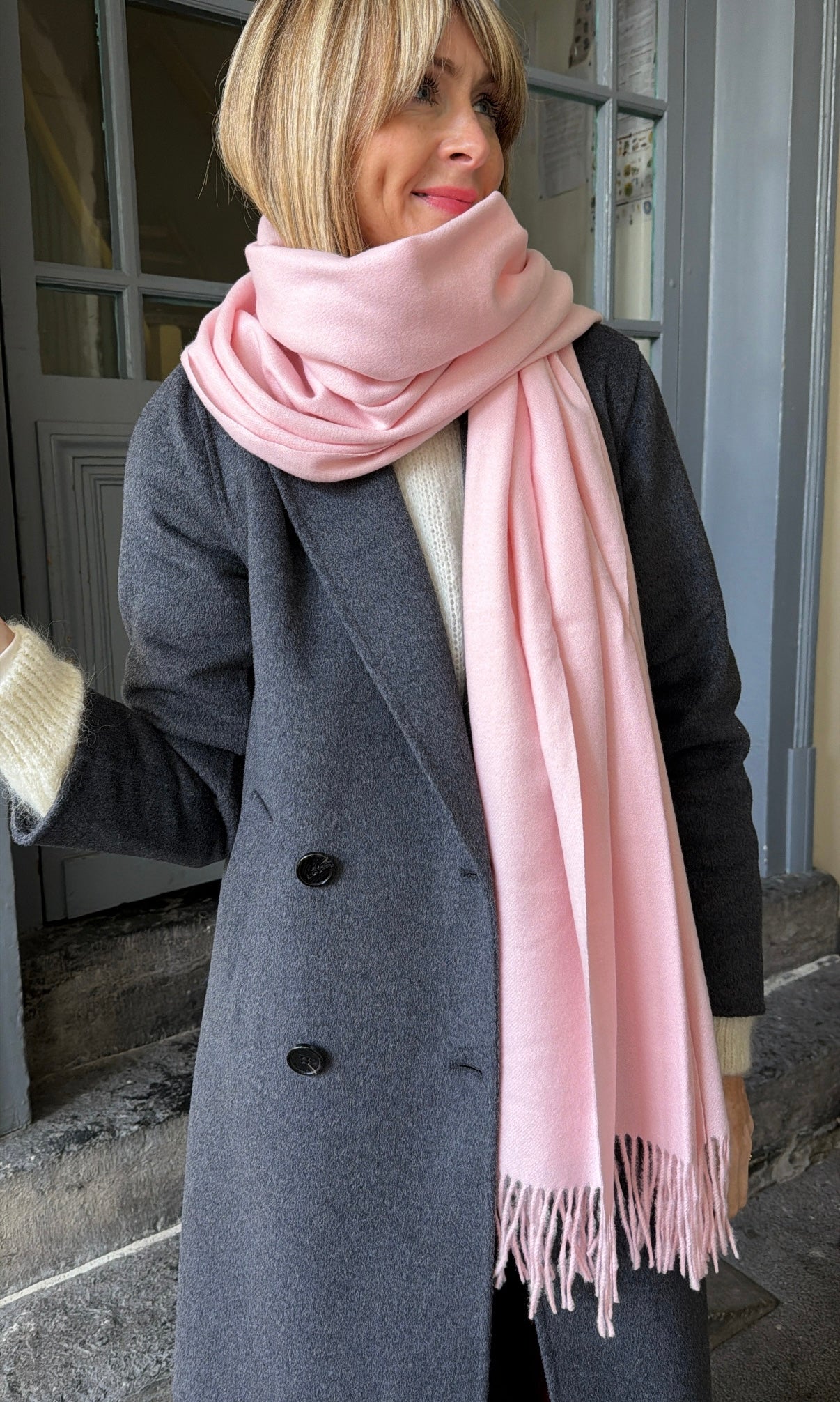 Maxi écharpe LOU Rose pastel