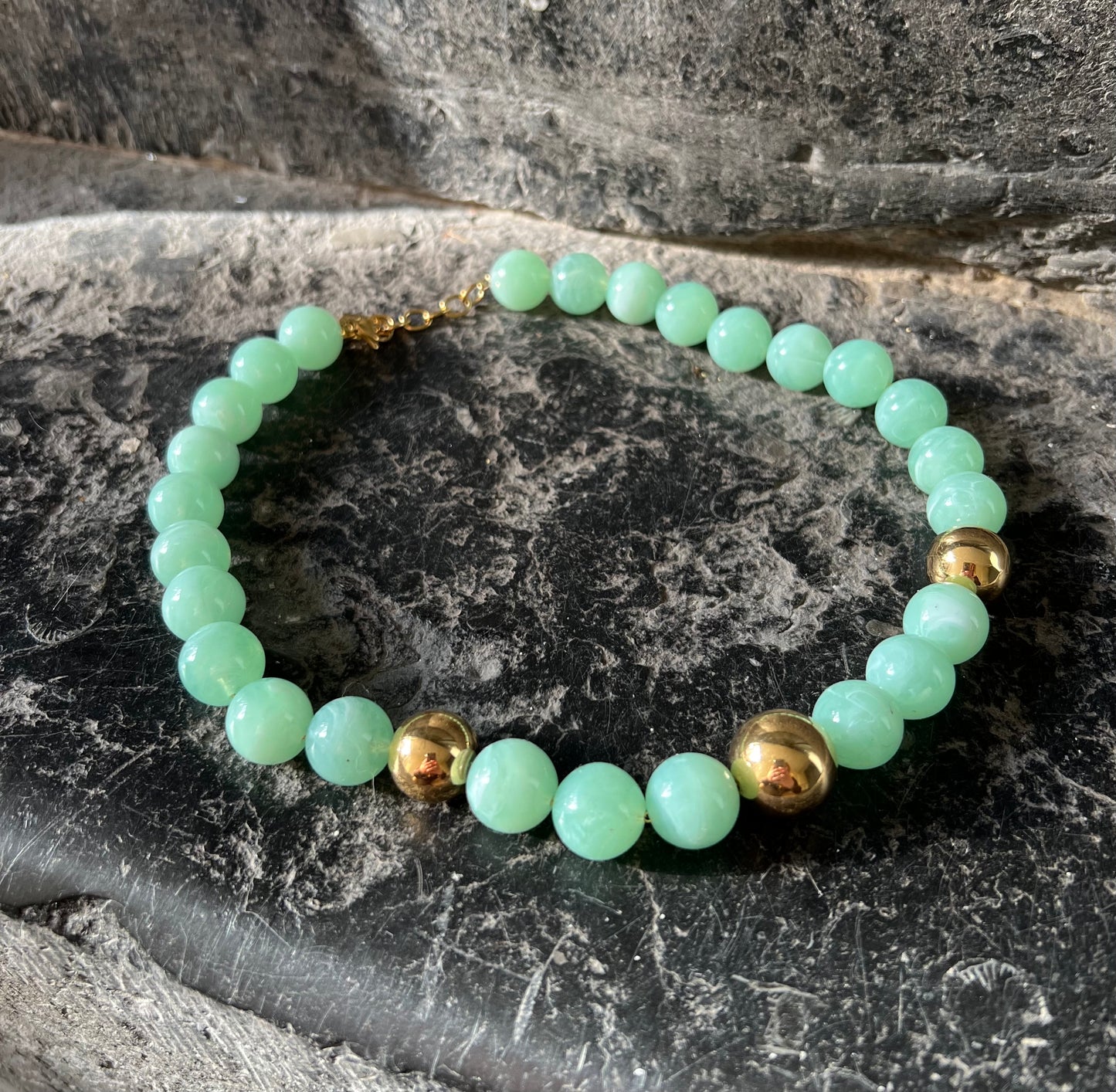 Collier IVY vert/doré