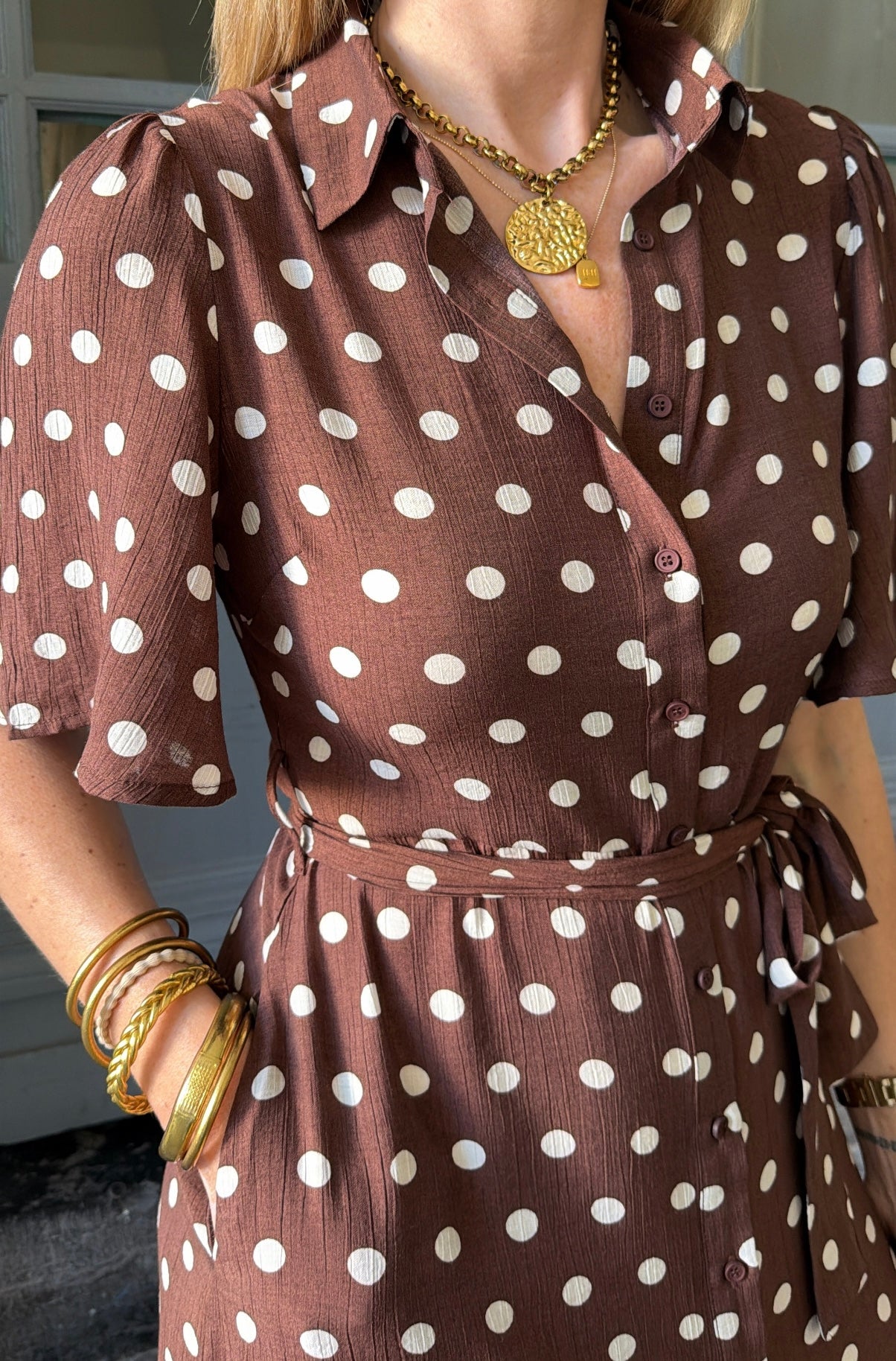 Robe ELIA Chocolat à pois