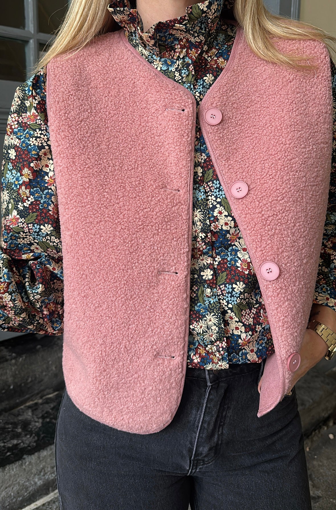 Gilet DORINE Vieux rose