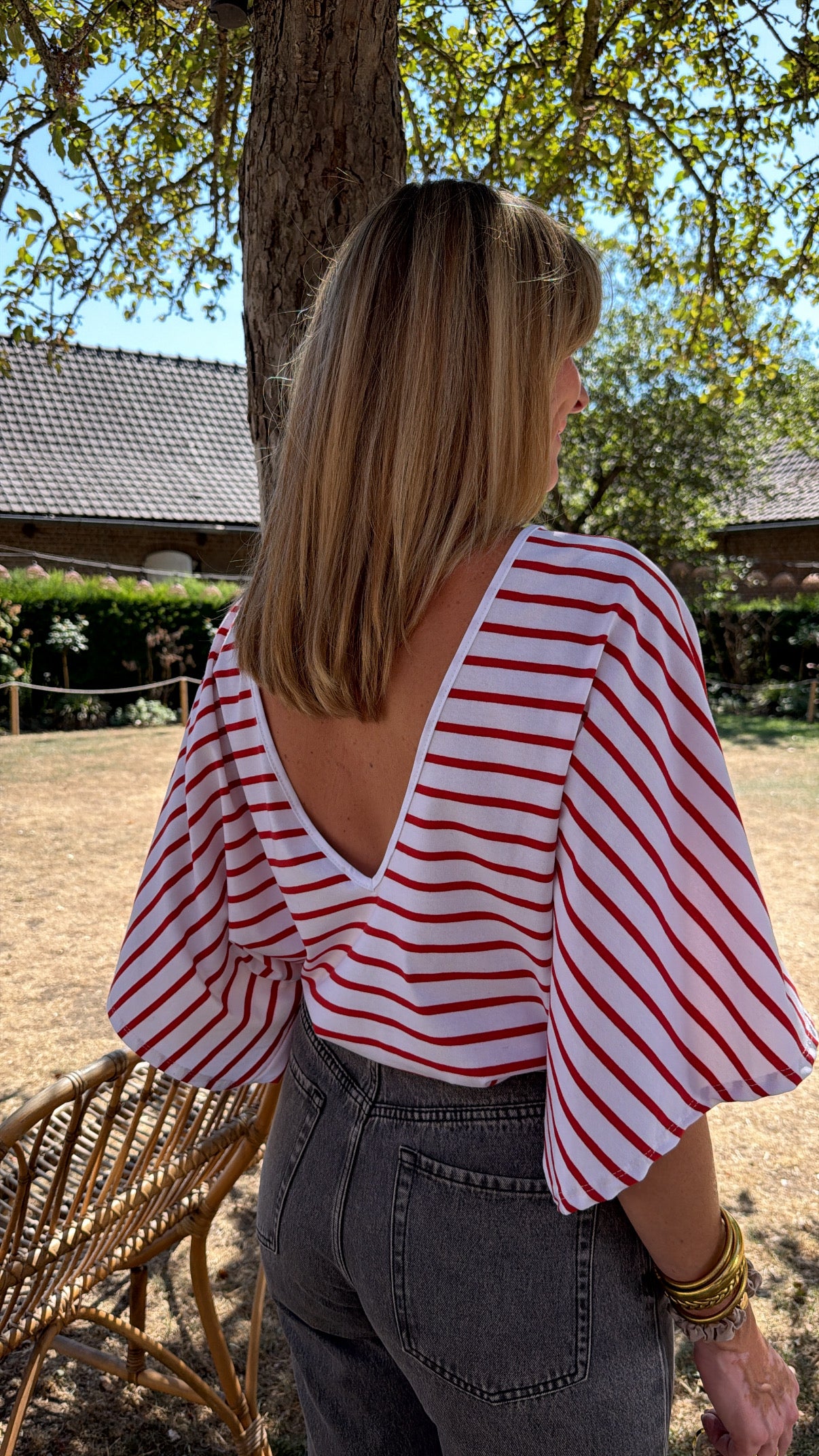 Top MARINA Rouge/Blanc